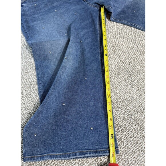 NWT Scoop Low Slung Relaxed Crop Boyfriend Jeans With Rhinestones Women’s 26W - Picture 3 of 8